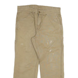 CARHARTT Mens Regular Fit Beige Cotton Blend Straight Leg Trousers W34 L30