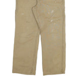 CARHARTT Mens Regular Fit Beige Cotton Blend Straight Leg Trousers W34 L30