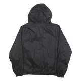 NIKE Mens Black Zip Hooded Jacket M Polyester Plain Sportswear Lightweight