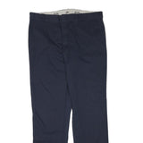DICKIES Mens Cotton Blend Navy Regular Straight Trousers W38 L35 Workwear Zip