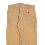 DICKIES Mens Relaxed Beige Cotton Blend Zip Trousers W38 L26 Workwear Utility