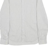 ARMANI EXCHANGE Mens White & Grey Striped Shirt M Classic Cotton Blend Button
