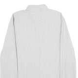 ARMANI EXCHANGE Mens White & Grey Striped Shirt M Classic Cotton Blend Button