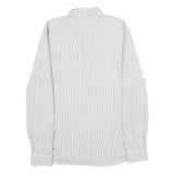 ARMANI EXCHANGE Mens White & Grey Striped Shirt M Classic Cotton Blend Button