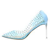 STEVE MADDEN Studded D'Orsay Heels Blue Synthetic Womens UK 6.5