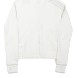ADIDAS Womens White Full Zip Hoodie XS Cotton Blend Casual Zip Jacket