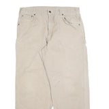 CARHARTT Mens Cotton Blend Relaxed Beige Workwear Trousers W36 L30 Utility
