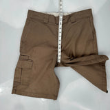Dickies Cargo Shorts - 32W 10L Brown Cotton