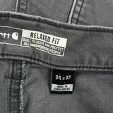 Carhartt Double Knee Carpenter Pants - 32W 32L Gray Cotton