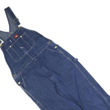 DICKIES Mens Blue Cotton Blend Dungarees Loose Denim XL W40 L23 Workwear