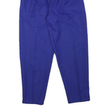 Womens Relaxed Fit Blue Polyester Blend Trousers W28 L25 Belted Zip Closure