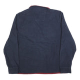 NAUTICA Mens Blue & Red Patterned Pullover Quarter Zip Jumper XL Polyester