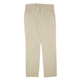 TOMMY HILFIGER Mens Cotton Blend Beige Slim Straight Trousers W32 L34 Casual