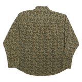 MUNSINGWEAR Mens Green & Brown Cotton Blend Shirt XL Button-Down Casual Leaf