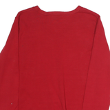 TOMMY HILFIGER Mens Red Plain Jumper V-Neck Basic Knit M Cotton Casual