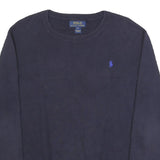 POLO RALPH LAUREN Boys Navy Blue Plain Cotton Jumper Crew Neck Basic Knit L