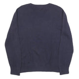 POLO RALPH LAUREN Boys Navy Blue Plain Cotton Jumper Crew Neck Basic Knit L