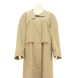 Womens Beige Cotton Blend Button Jacket L Long Sleeve Classic Fit Plain Button