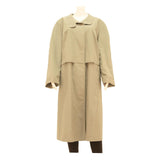 Womens Beige Cotton Blend Button Jacket L Long Sleeve Classic Fit Plain Button