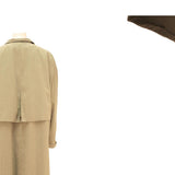 Womens Beige Cotton Blend Button Jacket L Long Sleeve Classic Fit Plain Button