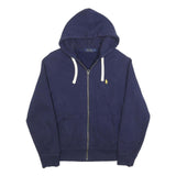 POLO RALPH LAUREN Mens Navy Blue Full Zip Hoodie M Cotton Blend Casual Wear