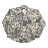 CODET Mens Grey & Beige Camouflage Cotton Blend Shirt XL Long Sleeve Buttons