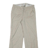 Womens Regular Fit Beige Wool Blend Zip Closure Trousers W29 L29 Classic
