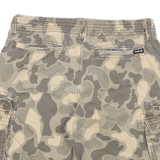 HURLEY Mens Cargo Shorts Beige Camouflage L W33 Cotton Blend Casual Comfortable