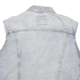 LEVI'S Mens Blue Denim Sleeveless Button Cotton Jacket L Peace Symbol