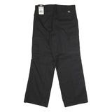 DICKIES Mens Black Regular Fit Straight Leg Trousers W33 L30 Durable Workwear