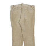 RALPH LAUREN Womens Slim Beige Cotton Blend Corduroy Trousers W34 L28 Zip