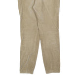 RALPH LAUREN Womens Slim Beige Cotton Blend Corduroy Trousers W34 L28 Zip