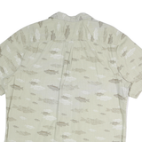 NORTHWEST Mens Beige Pattern Cotton Shirt L Casual Button Up Summer