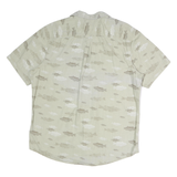 NORTHWEST Mens Beige Pattern Cotton Shirt L Casual Button Up Summer
