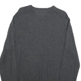 TOMMY HILFIGER Mens Grey Plain Wool Blend Regular Fit Crew Neck Jumper L Wool