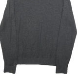 TOMMY HILFIGER Mens Grey Plain Wool Blend Regular Fit Crew Neck Jumper L Wool
