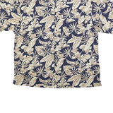 FADED GLORY Mens Blue & Beige Hawaiian Shirt XL Cotton Casual Summer Beach