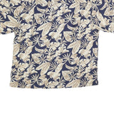 FADED GLORY Mens Blue & Beige Hawaiian Shirt XL Cotton Casual Summer Beach