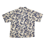 FADED GLORY Mens Blue & Beige Hawaiian Shirt XL Cotton Casual Summer Beach