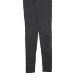 LEVI'S Womens Black Slim Skinny Denim W25 L32 Zip Cotton Blend Stretch Jeans