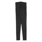 LEVI'S Womens Black Slim Skinny Denim W25 L32 Zip Cotton Blend Stretch Jeans
