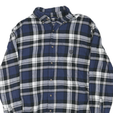 CHAPS Mens Blue & Black Check Shirt L Button Down Long Sleeve Cotton