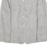 ARMANI COLLEZIONI Womens Grey Linen Jacket M Woven Button Classic Tailored
