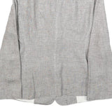 ARMANI COLLEZIONI Womens Grey Linen Jacket M Woven Button Classic Tailored