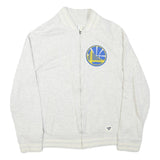 FANATICS Mens White Golden State Warriors Zip Jacket S Cotton Blend Team Logo
