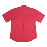 IVY CREW Mens Red Cotton Button Down Shirt M Classic Short Sleeve Casual