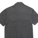 TEDDYS Womens Grey Plain Cotton Blend Shirt S Short Sleeve Button Front