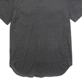 TEDDYS Womens Grey Plain Cotton Blend Shirt S Short Sleeve Button Front