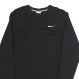 NIKE Mens Black Crew Neck Sweatshirt M Cotton Comfort Casual Pullover