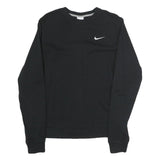 NIKE Mens Black Crew Neck Sweatshirt M Cotton Comfort Casual Pullover